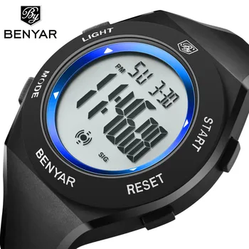 

New luxury brand men's watch men Military waterproof watches men full steel LED Digital male watch BENYAR 2018
