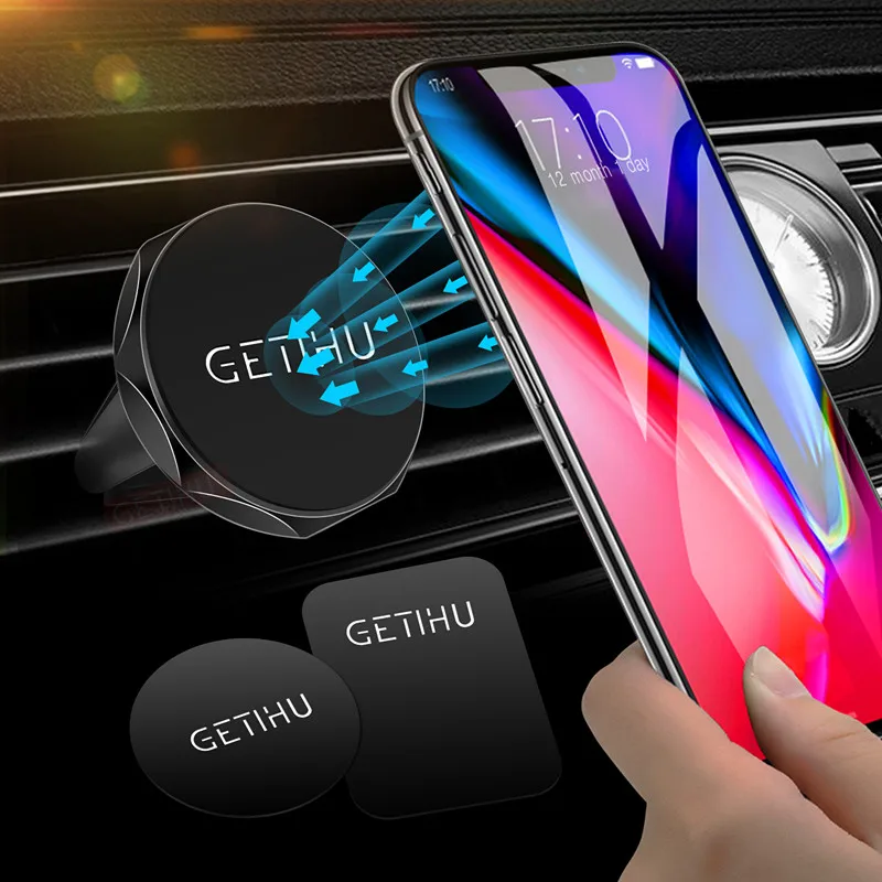 

GETIHU 360 Magnetic Car Phone Holder Air Vent Clip Mount For iPhone XS MAX Samsung Mobile Phone Support GPS Stand Holder in Car