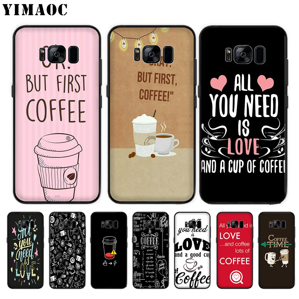 

YIMAOC coffee time Soft Case for Samsung Galaxy S10 Plus S10e S6 S7 Edge S8 S9 Plus J6 M10 M20 M30