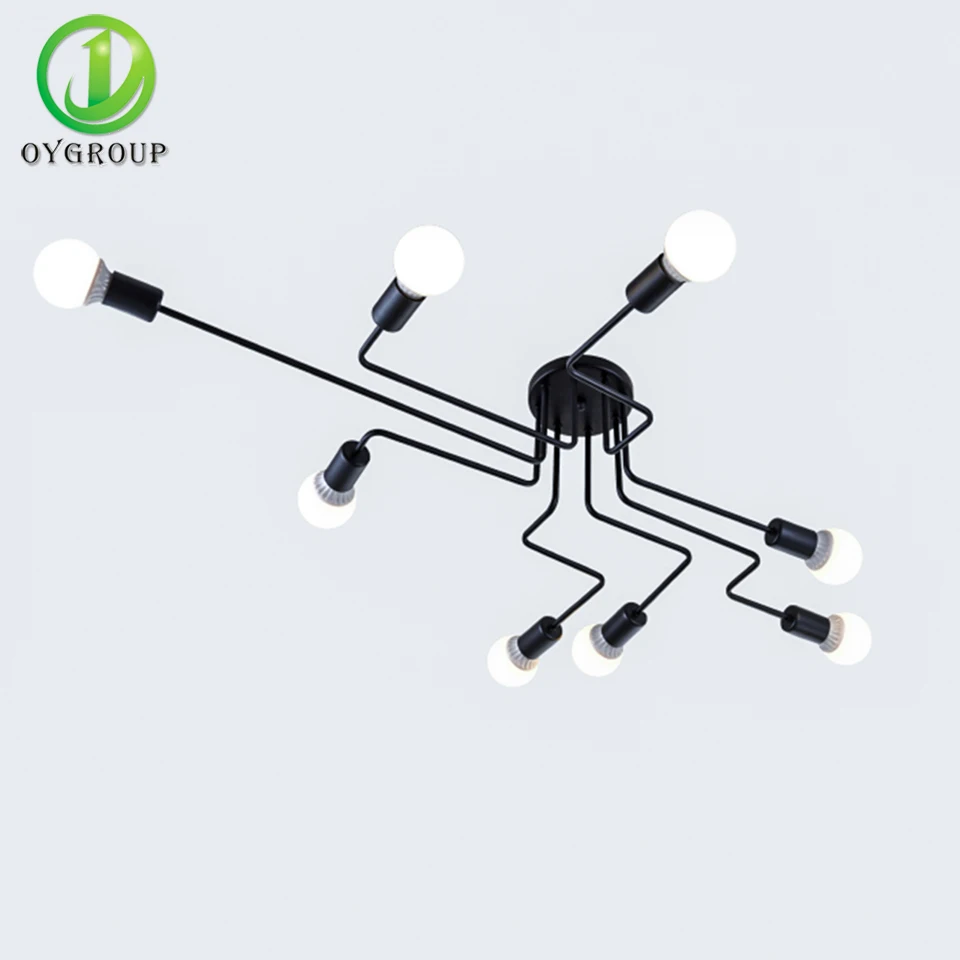  Creative Ceiling Lights 8 Heads Industrial Black Iron Ceiling Lamp Room Decor Lights Cafe Bar Resta - 32806919732