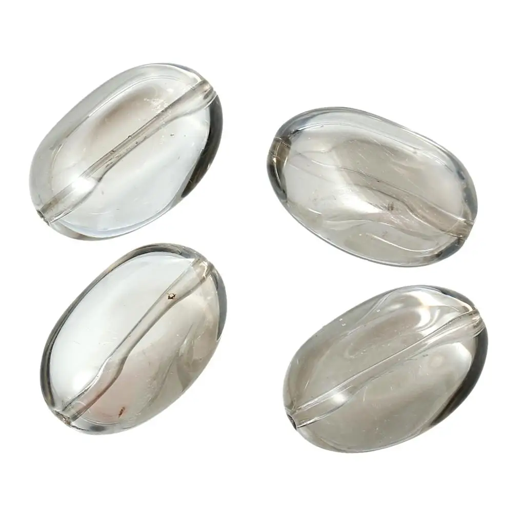 DoreenBeads Glass Loose Beads Oval Gray Transparent About 21.0mm( 7/8