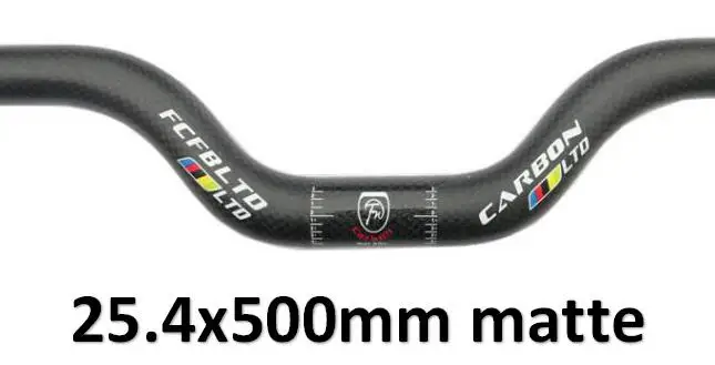 matte FCFB Углеволокно руль велосипеды bmx масштаб только Ласточка маленький Калибр 25,4/31,8 мм* 380-740 мм матовый 3 к Руль Велоспорт Запчасти - Цвет: matte