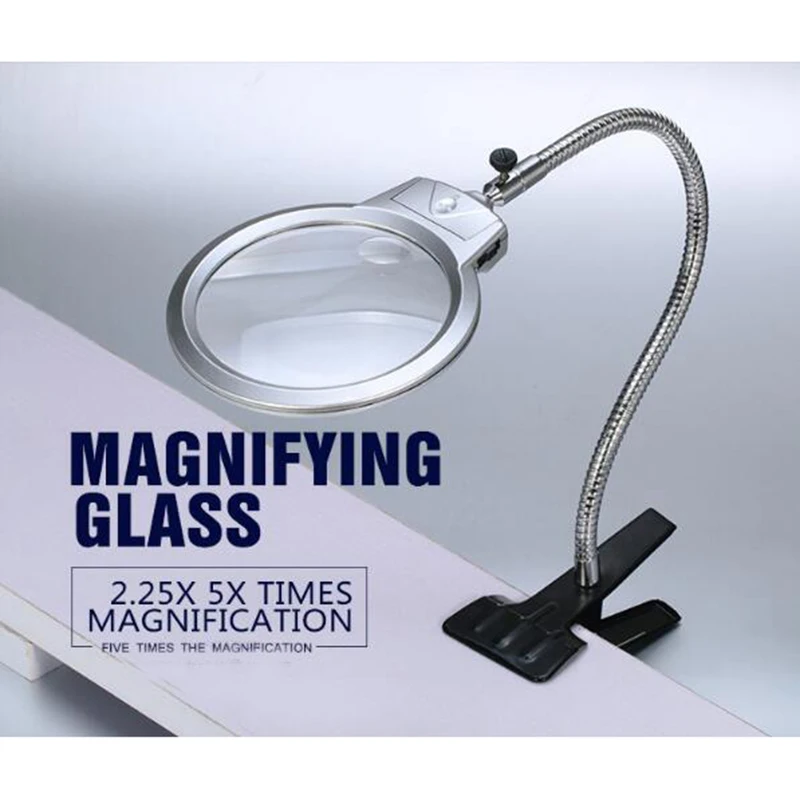 Diamond painting tool Lighted Magnifier Clip on Table Top Desk LED Lamp