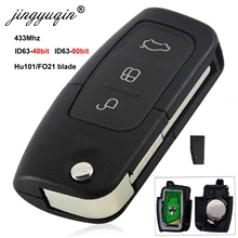 Jingyuqin 433MHz 4D63 4D60 için araba uzaktan anahtar Ford Fusion Focus Mondeo Fiesta Galaxy HU101 FO21 bıçak araç kapak tuşları