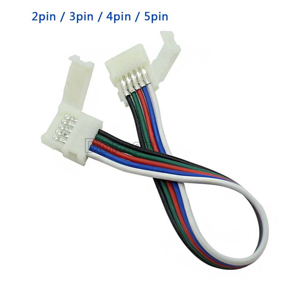 

5-100pcs led connector 2pin 3pin 4pin 5pin connector double Connector Cable For 3528 5050 WS2811 5050 RGB RGBW LED strip Light