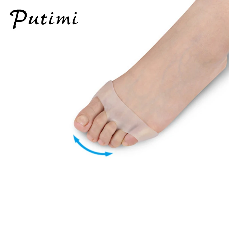 PUTIMI 2 PCS Soft Silicone Gel Insoles Bunion Corrector Breathable Hole Transparent Forefoot Pads Gel Feet Care Pedicure Tools