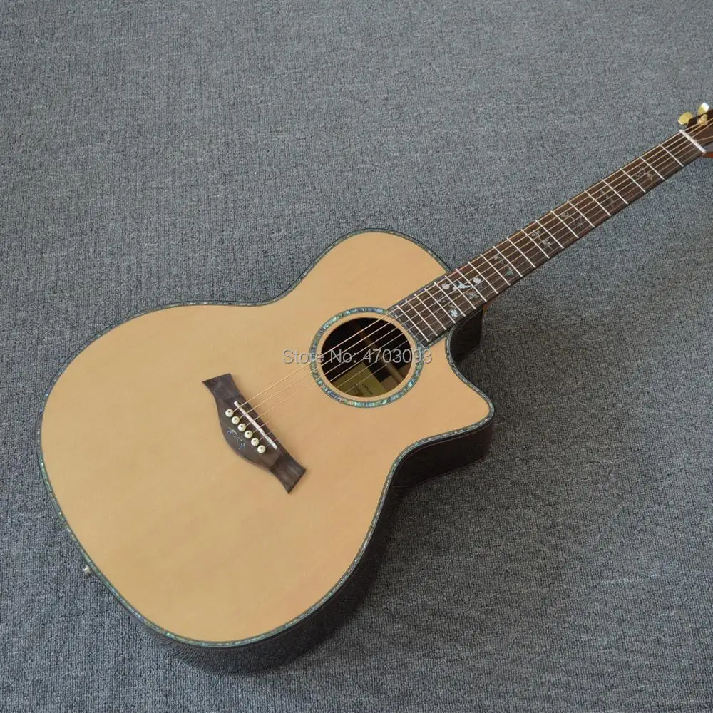 

2019 New Arrival Solid Spruce top T916 Acoustic guitar, Real Abalone Rosewood Fretboard,Free Shipping