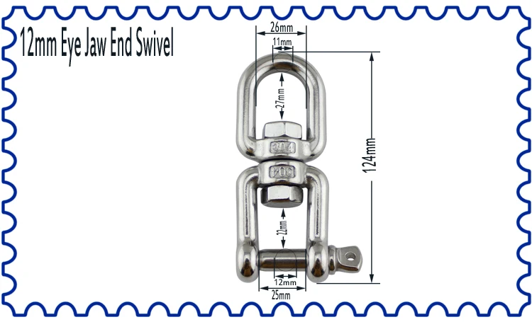 Heavy Duty Big Stainless Eye and Jaw Swivel Marine SS304/316 Jaw Heavy Duty Big Stainless Eye and Jaw Swivel Marine SS304/316 Jaw