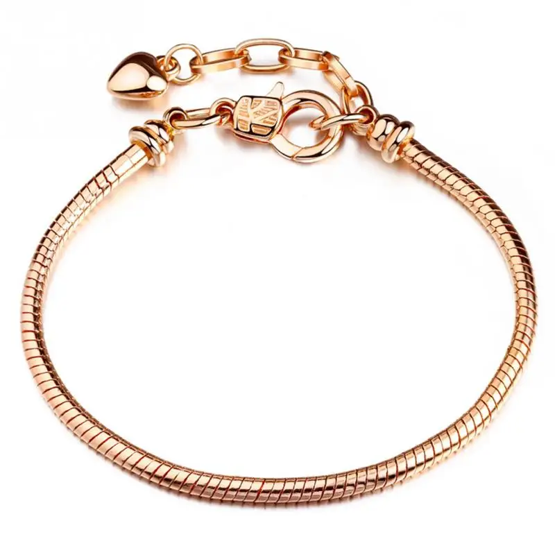 

Hot Women Bracelet Fashion Metal Plated Basic Snake Chain Bracelet Girls Lobster Buckle Unscrew Snake Bone Shape Bracelets
