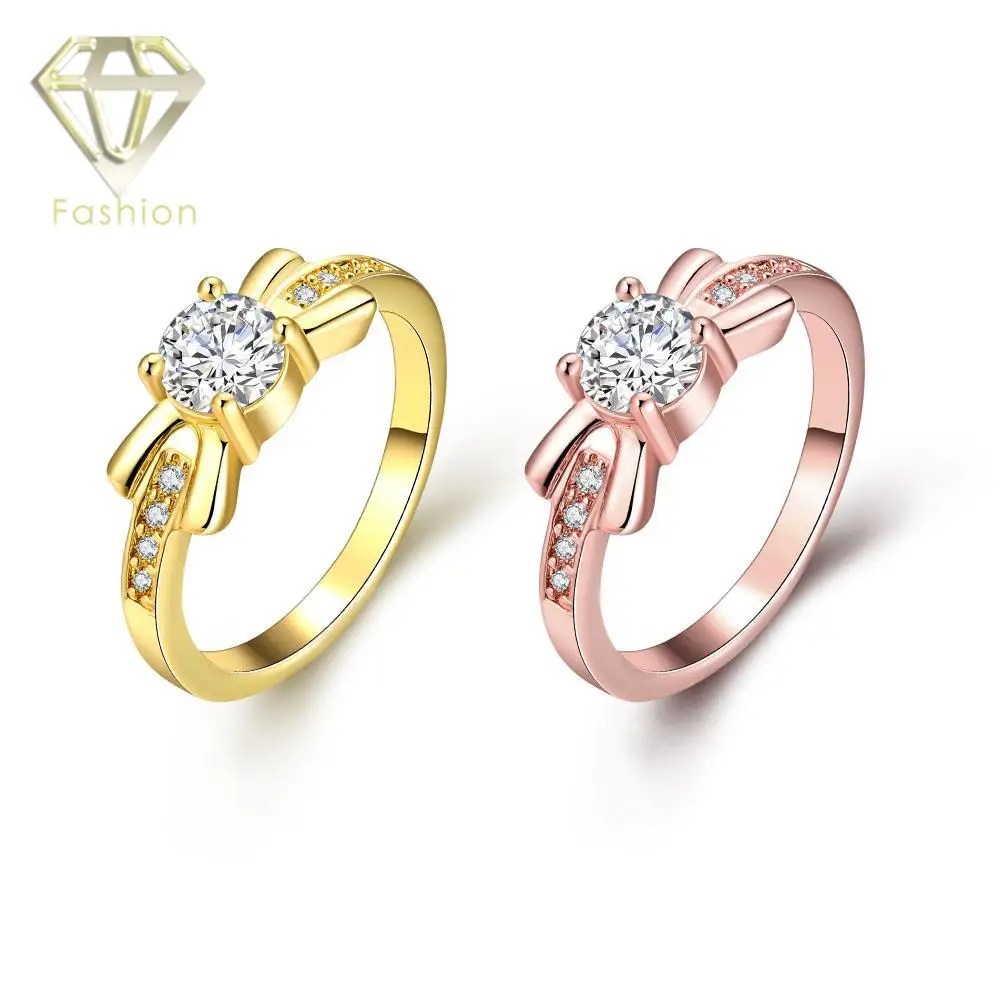 Cheap Engagement Rings UK Hot Sale Classic /Rose Gold Color Inlaid Cubic Zirconia Rings Fashion ...
