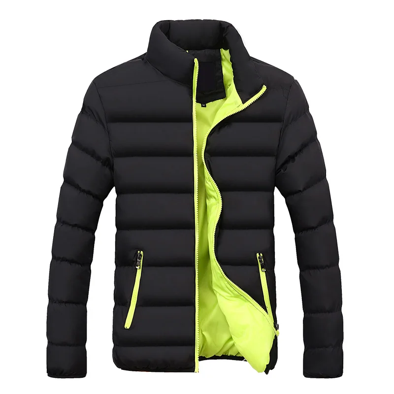 

men winter coat and Jacket Brand Clothing Casual Coat New Solid Color Simple Male Outwear Parkas Stand Collar High Quality