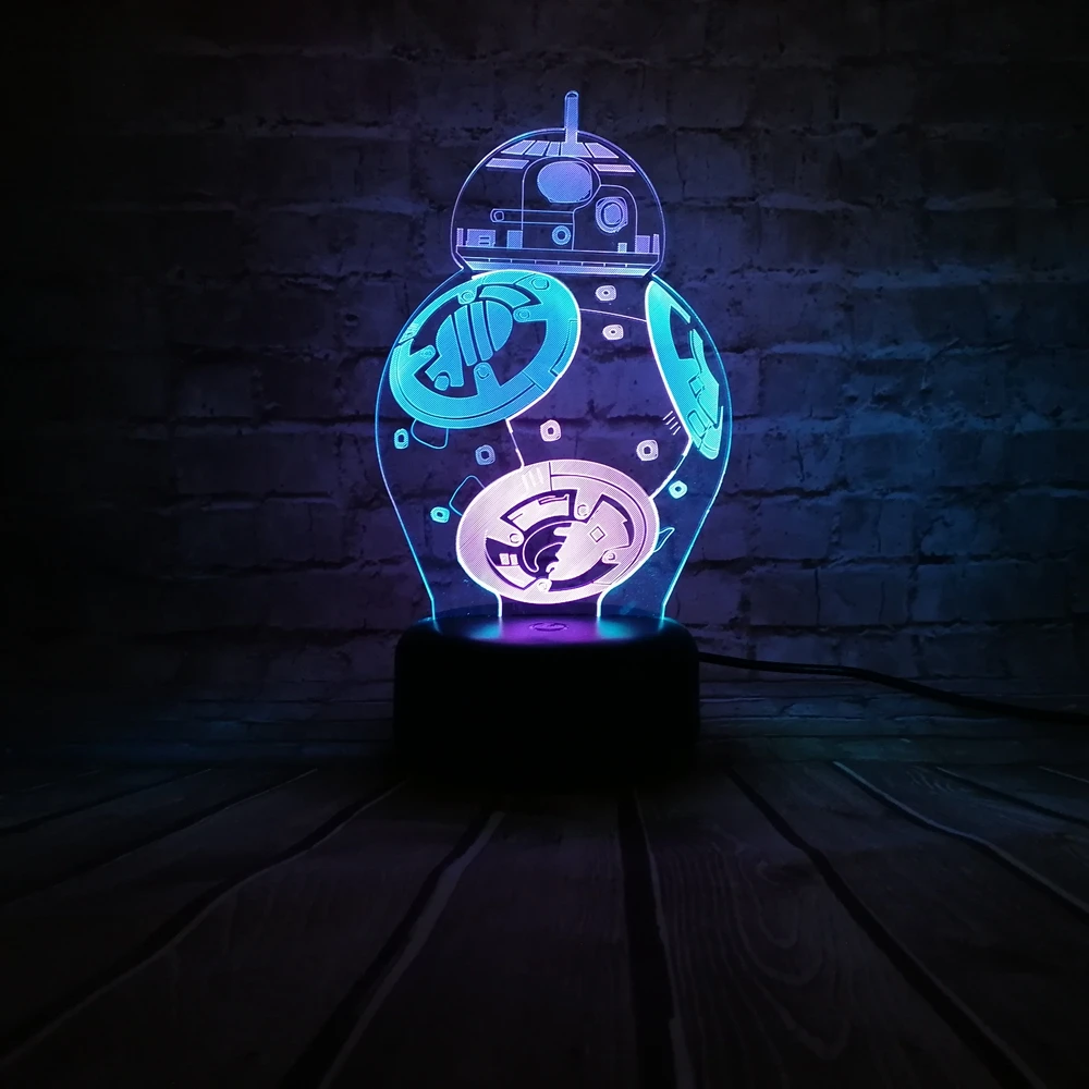 Creative Mixed Color Star Wars Figure Resistance Bb 8 Night Light