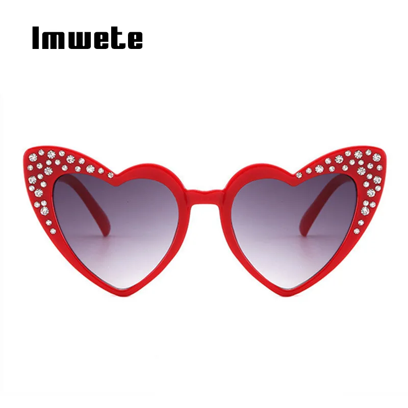 Girls Lolita Child Size Heart Shape Mirrored Cat Eye Plastic Sunglasses