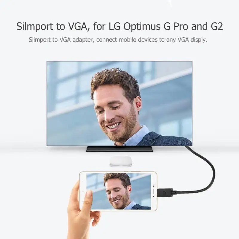 USB 2 0 Micro Male Slimport To VGA 15pin Female 1080P адаптер конвертер сплиттер кабель провод для LG Optimus