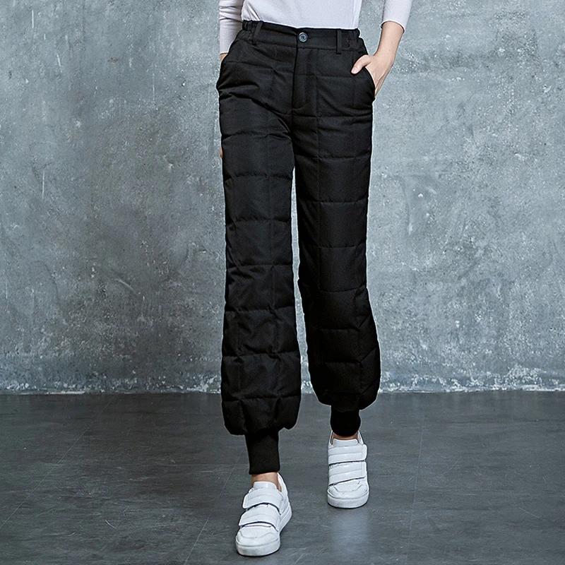 YNZZU Plus Size 2019 Winter Chic White Duck Down Pants Women Casual High Waist Thicken Warm Trousers Female Lantern Pants B119 YNZZU Plus Size 2019 Winter Chic White Duck Down Pants Women Casual High Waist Thicken Warm Trousers Female Lantern Pants B119