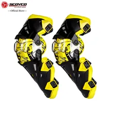 SCOYCO-Protector amarillo para rodilla, Protector para Moto de montaña, anticaída, resistente al viento, para ciclismo de carreras