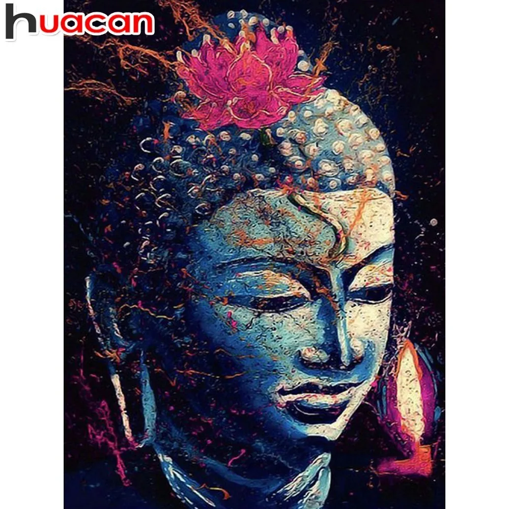 

HUACAN Diamond Painting Buddha Painting With Diamonds Religion Diamond Mosaic Home Decor Full Square Diamond Embroidery