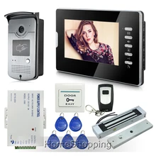 ENVÍO GRATIS Home 7 “Pantalla LCD de Color de Vídeo teléfono de Puerta de Intercomunicación Cámara + 180 kg Cerradura Magnética de Acceso RFID A Prueba de agua En la Acción