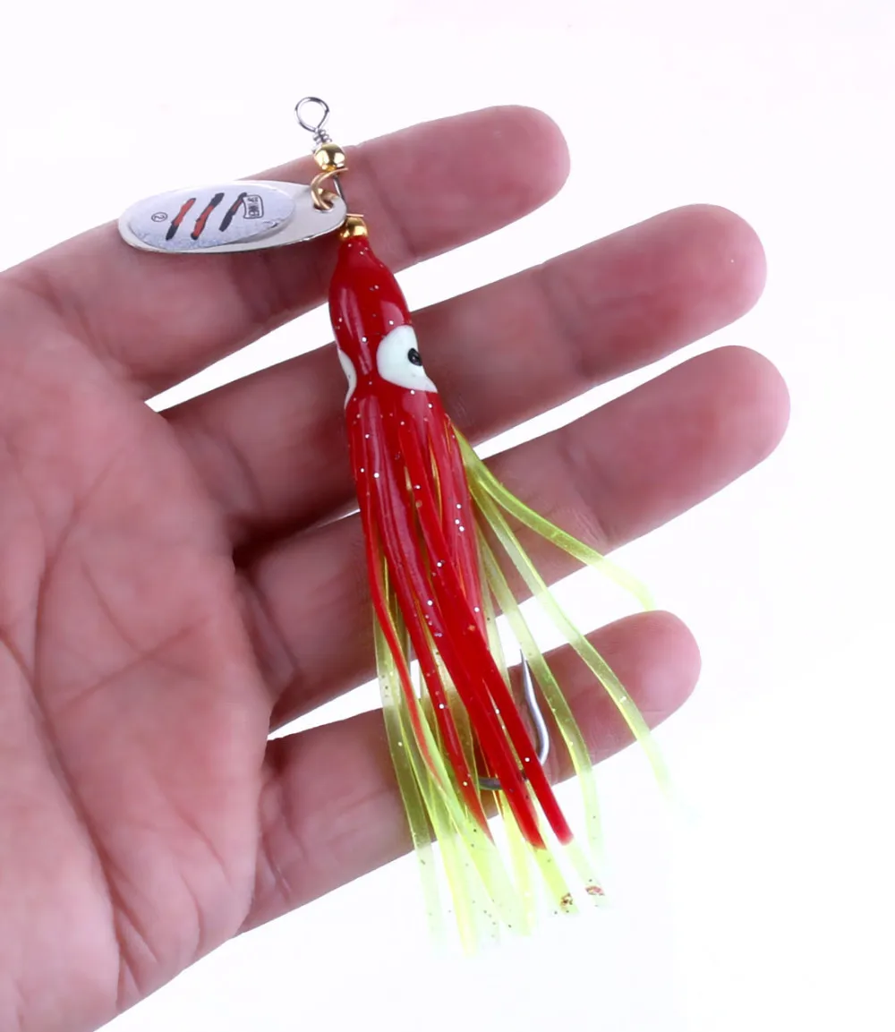 Big Sale 10pcs New Metal Spoon Fishing Lure Hard Spinner Jig Lure Artificial Fishing Hooks Octopus Luminous Skirt Lure 7.5g-in Fishing Lures from Sports ...