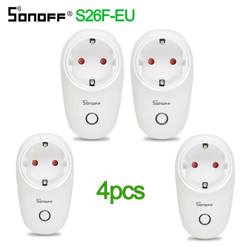 Sonoff S26 Wi-Fi базовая умная розетка ЕС Беспроводная штепсельная розетка умная домашняя розетка работает с Alexa Google Assistant