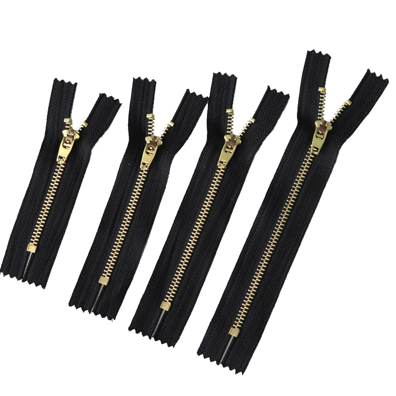 10pcs 4.5 black mixed Brass semi lock metal zippers YG slider puller