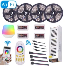 5050 RGBW RGBWW RGB Mi Light WIFI LED Strip Waterproof 5M 10M 15M 20M DC 12V LED Light 60led/m With RF Remote Controller Power