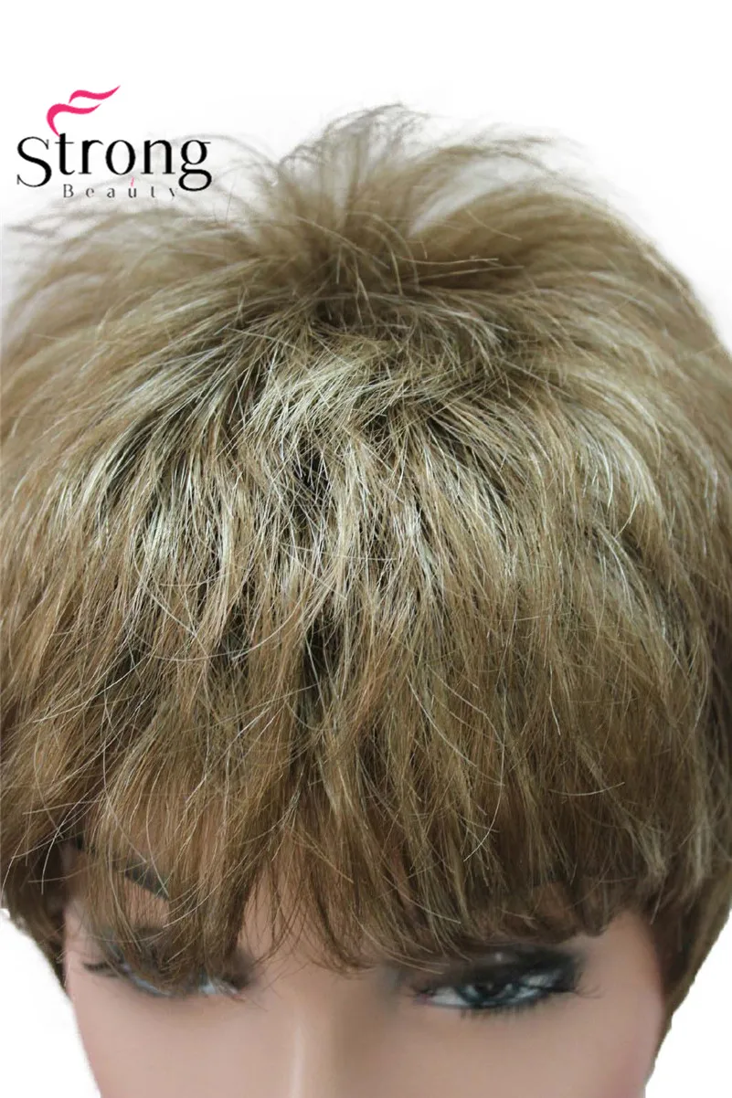 E-1777 Fashion Women's Wigs Blonde & Light Brown Mix Short Synthetic Full Wig (5)