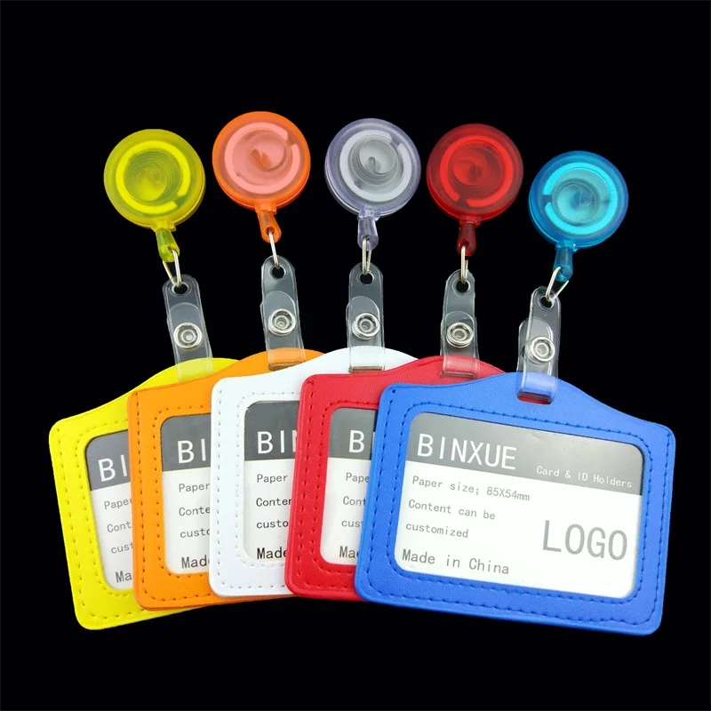 BINXUE Чехол для карт и удостоверений личности, легко Пряжка для работы, идентификационная бирка, значок, телескопический значок, сумка для контроля доступа, логотип