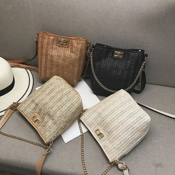 

Summer New Women Straw Rattan Bags Purse Shoulder HandBag Bag Cross Body