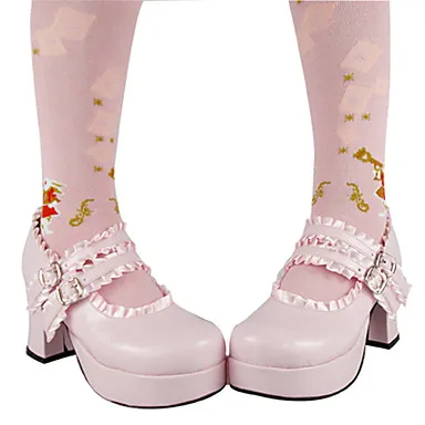 

PU Leather 7.5cm High Heel Classic Lolita Shoes