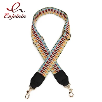 

New Arrival 2019 Stitching Color Woven Bag Belt Leather Handbag Shoulder Bag Case Accessories Bag Parts Golden Buckle Strap