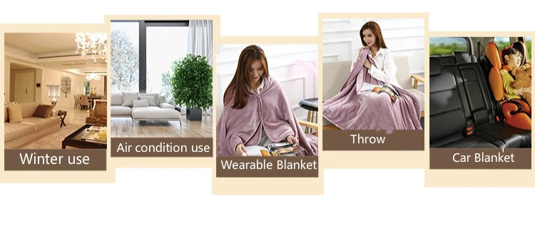 New Wearable Functional Blanket Coral Fleece Air Conditional Double Lamb Fur Sofa Cover Sweatshirt Office Shawl Blanket