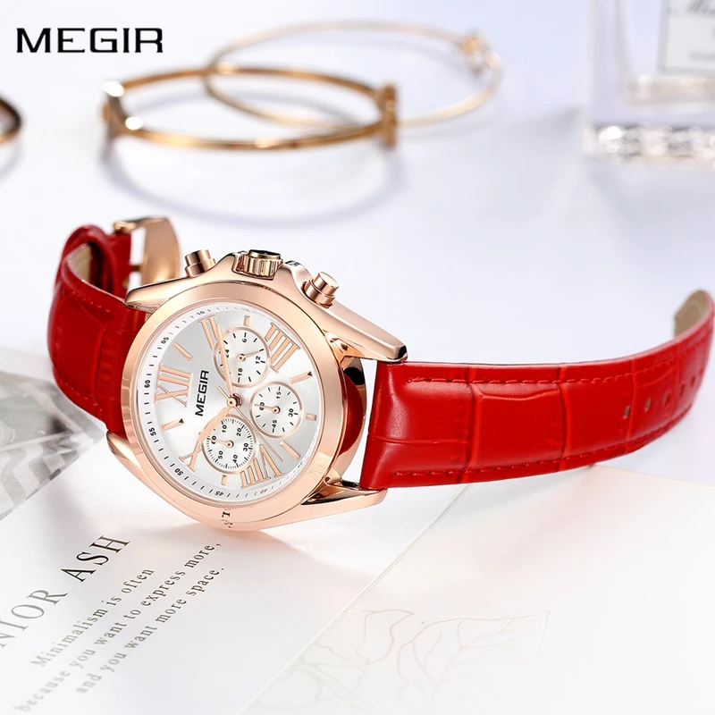 

MEGIR Women Luxury Brand Watch Chronograph Quartz Waterproof Wristwatch Women Fashion Casual Watches Date Clock reloj mujer