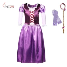 MUABABY платье Рапунцель для девочек; детский летний костюм принцессы с пышными рукавами; вечерние платья для костюмированной вечеринки на Хэллоуин