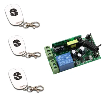 

Top Wide Voltage 85V-250V 1CH 10A Wireless Remote Control Switch 1*Receiver + 3*Transmitters Can Be Used In Lamp Light Window