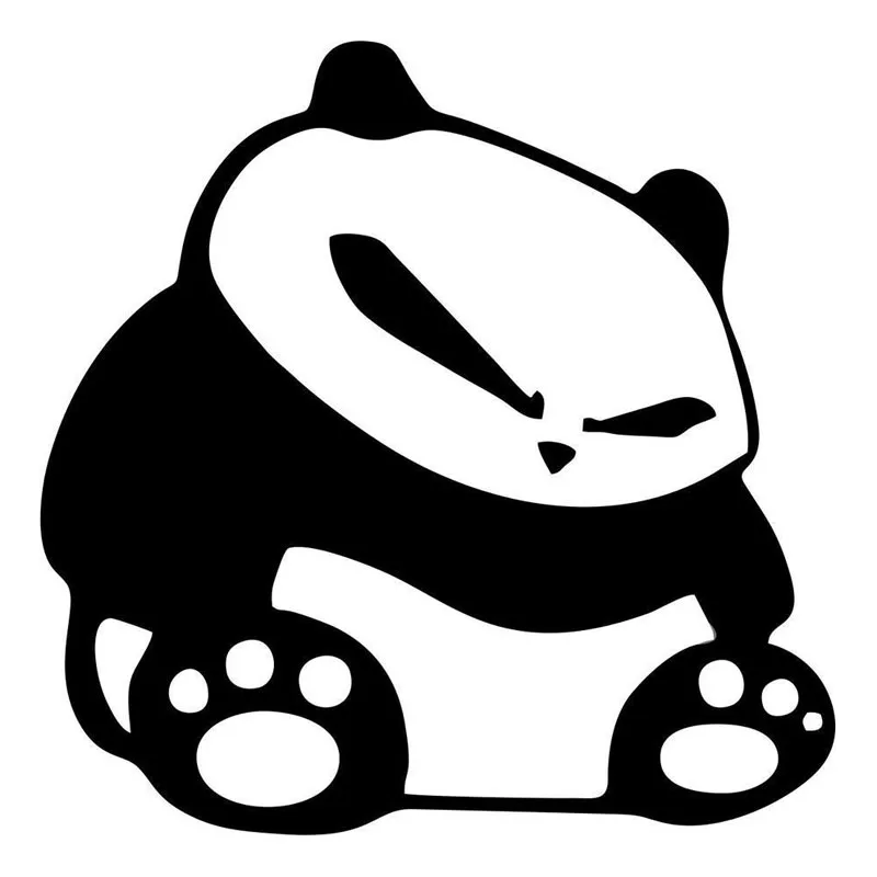 15,2*15,1 см виниловые наклейки для автомобиля с изображением мультяшной панды, модные светоотражающие наклейки для стайлинга автомобилей, черные/Серебристые S1-2185