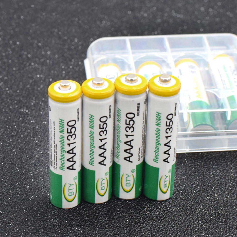 С бесплатной батарейной коробкой 4 шт 1 2 V AA AAA 1000 1350 2000 3000mAH батареи ni mh