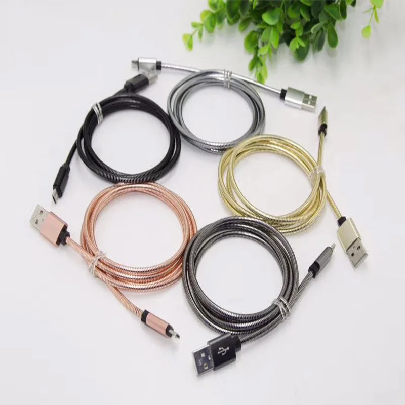 

2.4A Luxury Metal Wire Data Sync Charging Data Micro USB Cable for Samsung Xiaomi Huawei HTC Mobile Phone USB Charging Cord