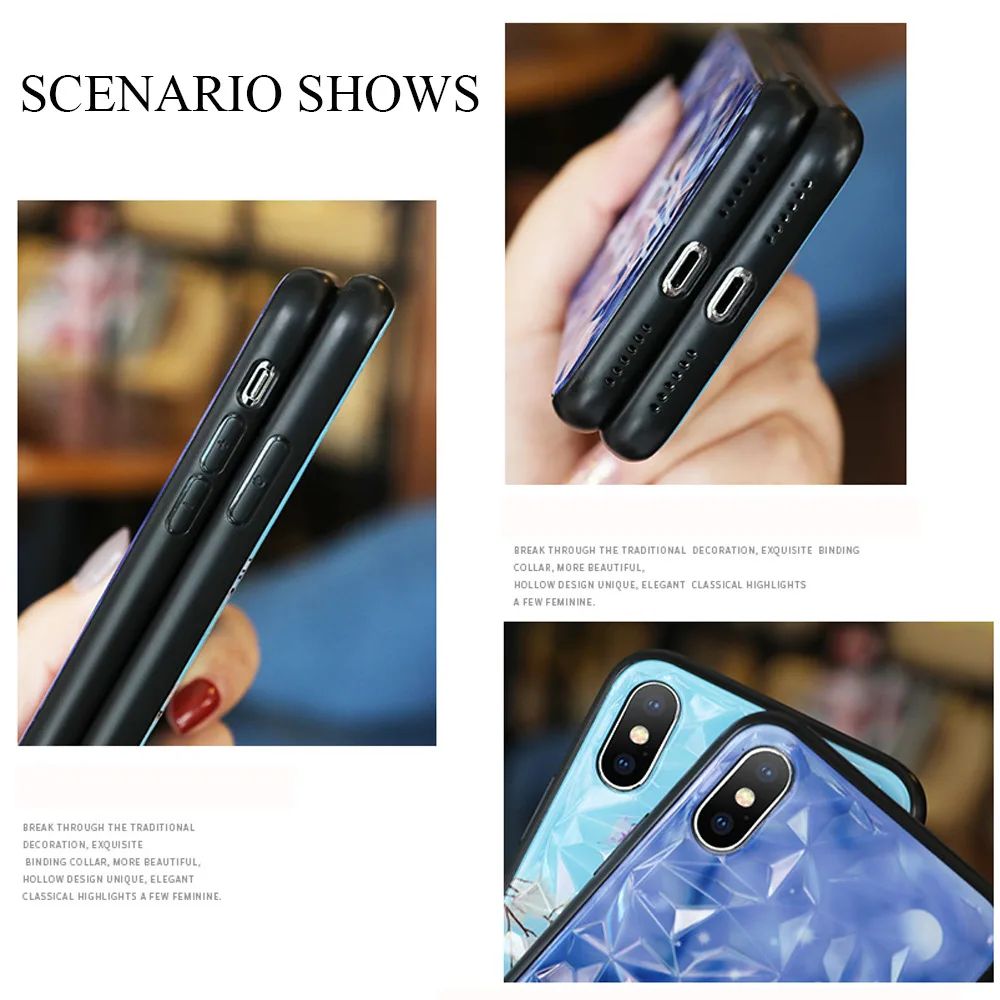 Luxury Floral Cute Diamond Case For iPhone XR XS Max X 8 7 6S 6 Plus Cover Silicone Phone Cases For iPhone X 7 8 6S Plus Coque (13)