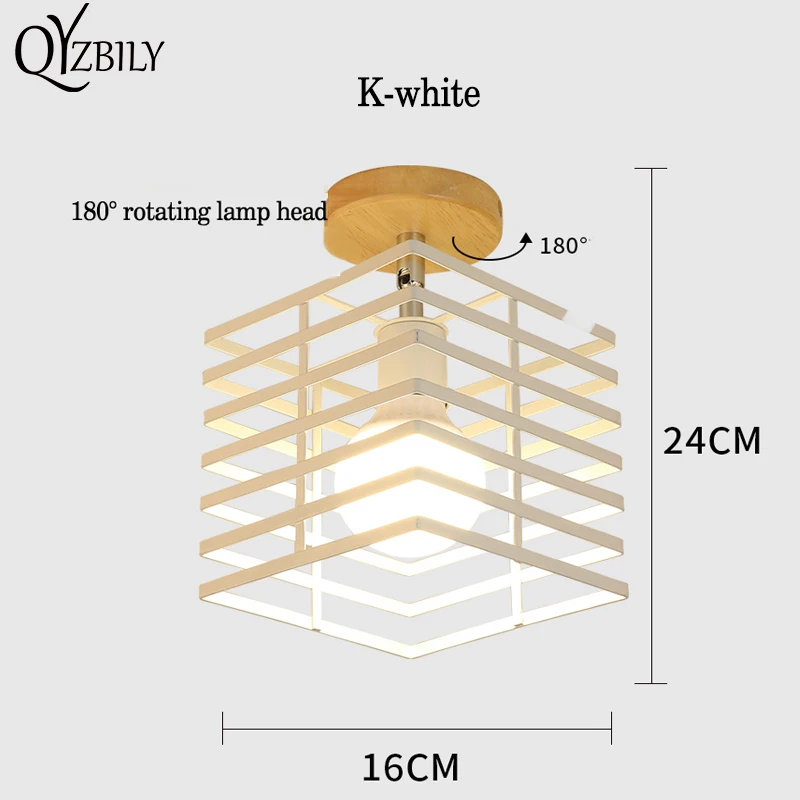 Потолочный светильник деревянный ручной вязки Железный светодиодный светильник e27для гостиной Внутреннее освещение Ванная комната Светильник ing светильники поверхностного монтажа
