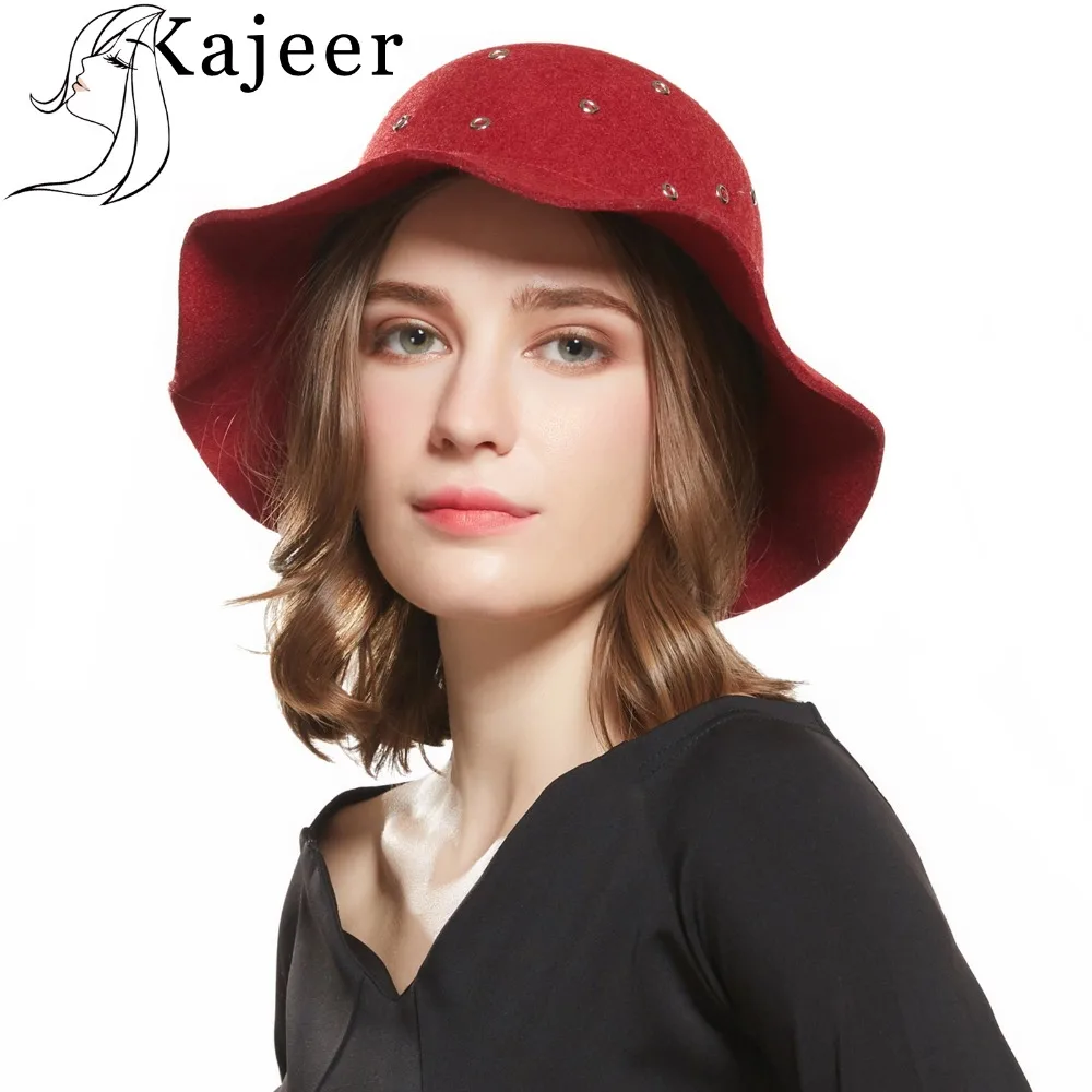 Kajeer New Bucket Hat Women Wool Breathable Fishermen Cap Casual Bucket