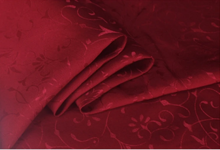 1 метр sangbo атласная ткань для шитья 20 мм шелковая хлопковая ткань жаккард тяжелая ткань CDC для лоскутного шитья жира четверти - Цвет: wine red