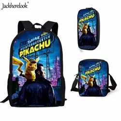 Jackherelook 2019 новый мультфильм Покемон детектив Пикачу печати школьные рюкзаки для мальчиков студентов ортопедические рюкзаки детская сумка