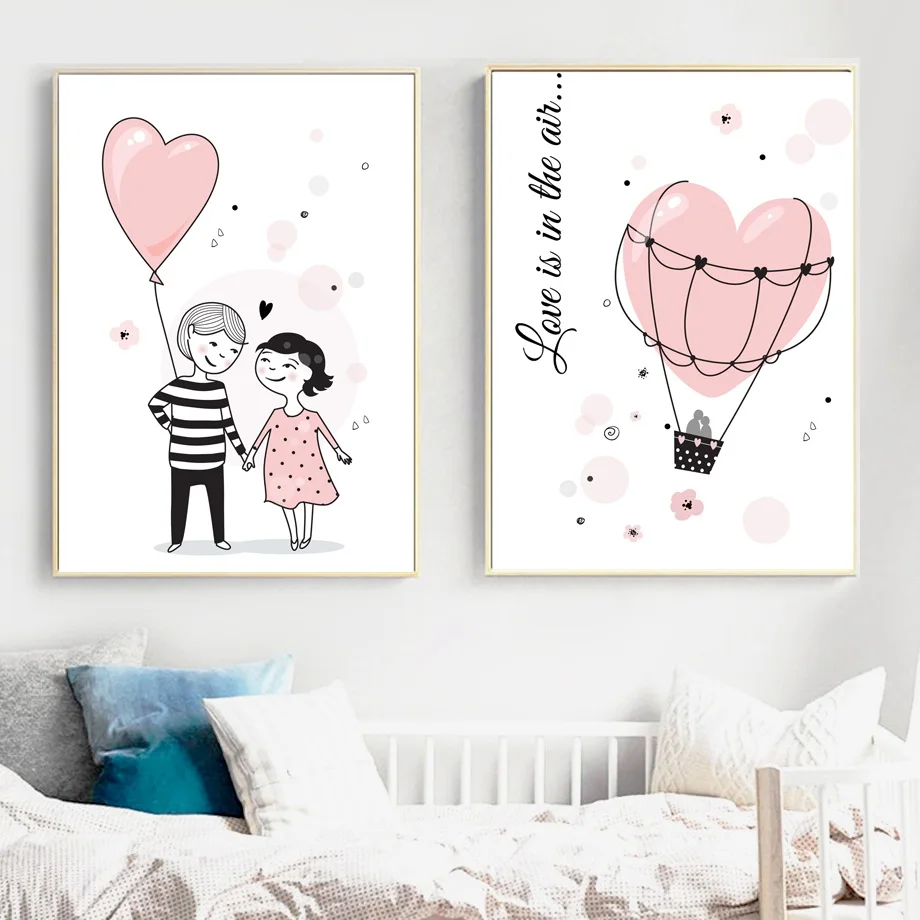 Romantic-Love-Story-Nordic-Cartoon-Posters-And-Prints-Wall-Art-Canvas-Painting-Pop-Art-Wall-Pictures(2)