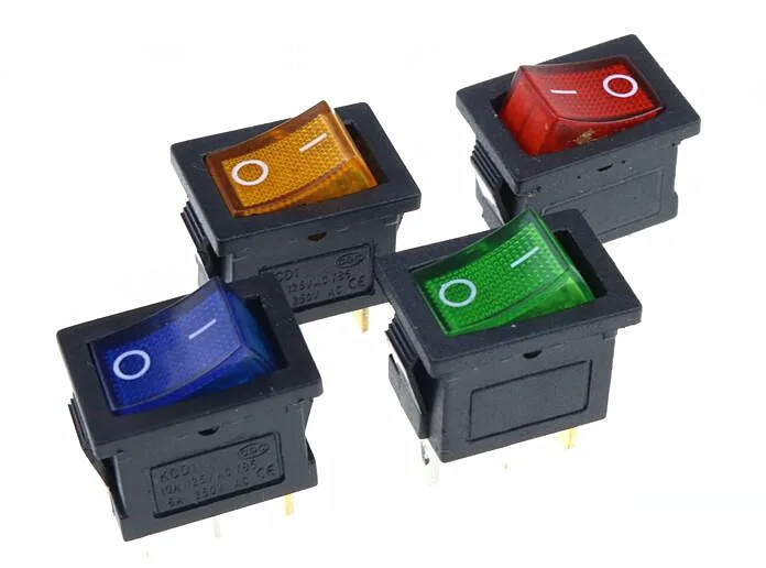 

KCD1 On-Off 3Pin Boat Car Rocker Switch 6A/10A 250V/125V AC Red Yellow Green Blue Button Best Price