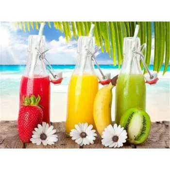 

Needlework DIY 5D Diamond Painting Cross Stitch bottle Full Diamond Embroidery fruit juice Pattern Rhinestone Pasted Painting