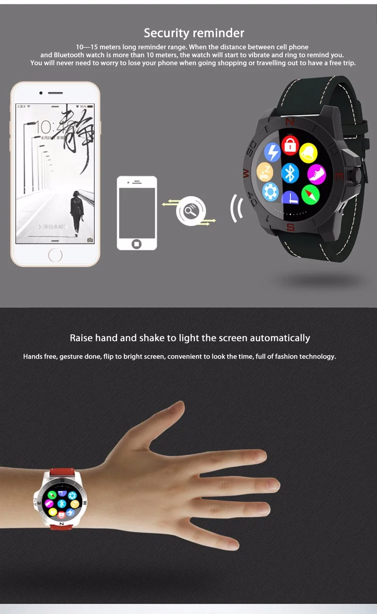 Динамик Смарт часы с Bluetooth 4,0 музыкальный плеер циферблат телефон функция push сообщения хороший подарок для человека 3 цвета на выбор