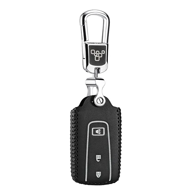 Кожаный чехол для ключей для Toyota Prius Hybrid 2005 2006 автомобильный держатель кошелька ключ крышка key2p - Название цвета: Черный