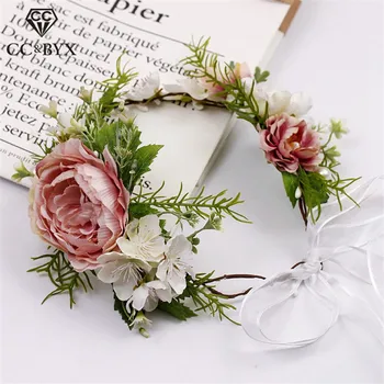 

CC Wedding Jewelry Crown Garland Hairbands Romantic Engagement Hair Accessories For Bridal Bridesmaids Seaside Beach Fairy 5473
