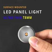 12pcs Super Mini LED Panel Light DC12V 1W Ultrathin T8MM Surface Mounted Ceiling Spot Light display case Showcase Cabinet Lamp
